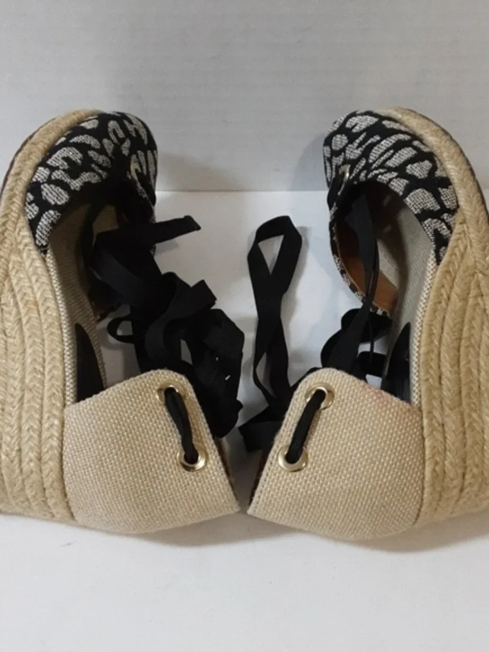 Santa Lolla women espadrille 6 animals printed metallic black boho vacation Y2K